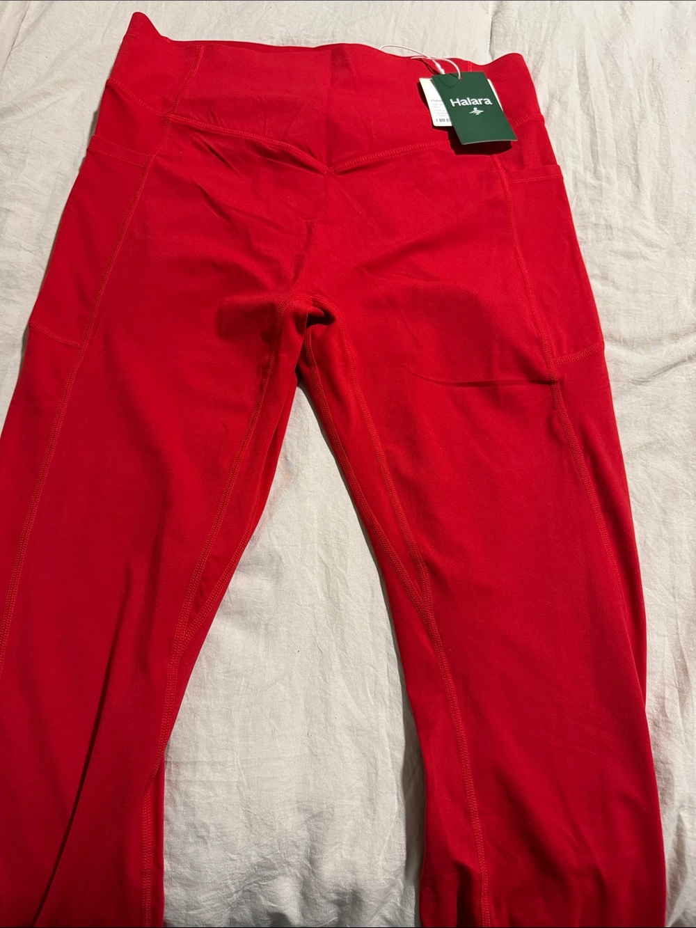 HALARA Bright Red High-Waist ultra sculpt butt lifting pocket Leggings